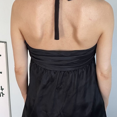 Derercuny Statement Halter Top Like New, Black, Beaded
