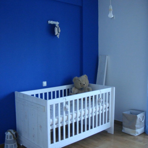 Baby cot like new with adjustable height, solid wood, white, with mattress