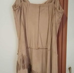 Beige vintage dress with suede texture like new