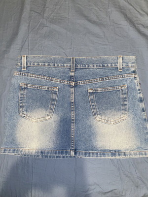 Zara TRF Denim Mini Skirt, Y2K Style, blue cotton