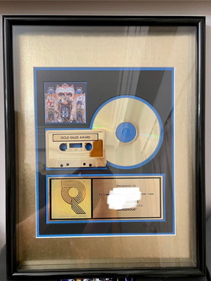 Michael Jackson Dangerous RIAA Gold Record Award like new (1991)