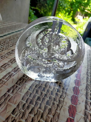 Glass candle holder used