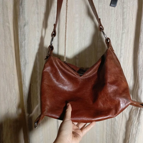 Gianni Notaro leather shoulder bag used brown genuine leather