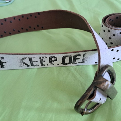 Staff leather belt white like new, size 115