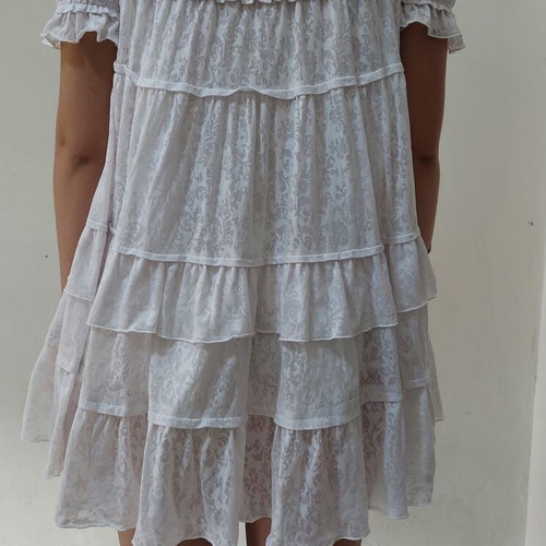 Women's mini dress used, white and gray, size S