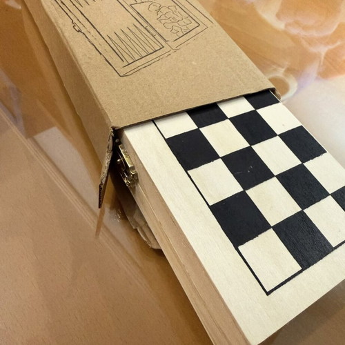 Wooden 3-in-1 Chess, Backgammon & Checkers Set Travel Size new