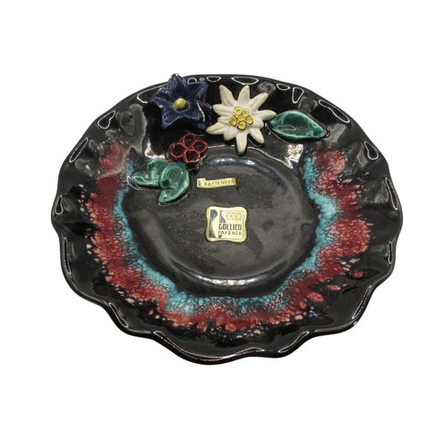 Gollico Fayence decorative plate 19 cm black like new