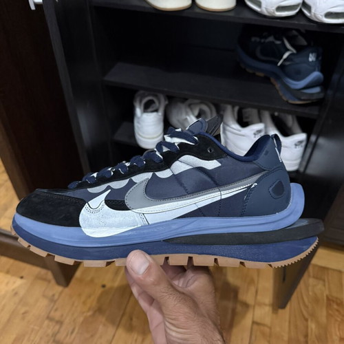 Nike sacai x Vaporwaffle sneakers, size 46, blue turquoise