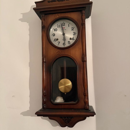 Wall clock used, analog, antique style