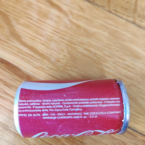 Coca Cola miniature can used, Italian made, 5cm