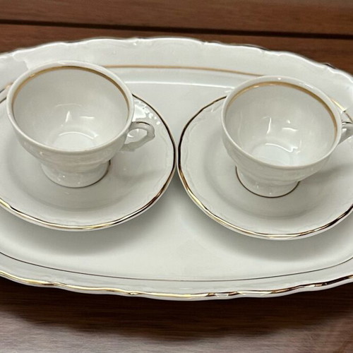 Hutschenreuther Baronesse Gold coffee/tea set new, porcelain with gold detail