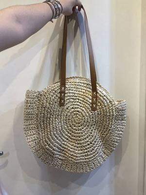 Knit Woven Tote Bag with Boho Geometric Pattern