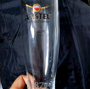 ποτήρι μπύρας Amstel κολωνάτο με χρυσό χείλος