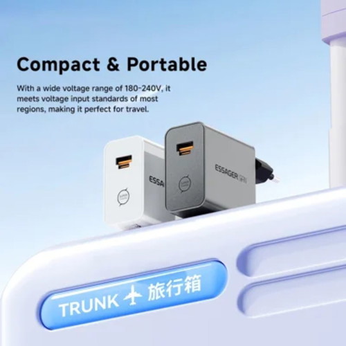 Essager ES-CD65 65W GaN wall charger USB-C USB-A PD 3.0 PPS QC 4.0