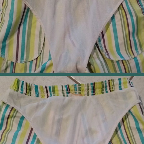 Boys' summer set used, striped swim shorts and Ipanema flip-flops