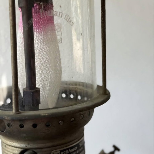 Vintage Lux Petromax German brass oil lamp used