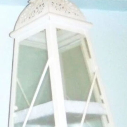 Decorative lanterns used, white, 25-30cm, metal and wood