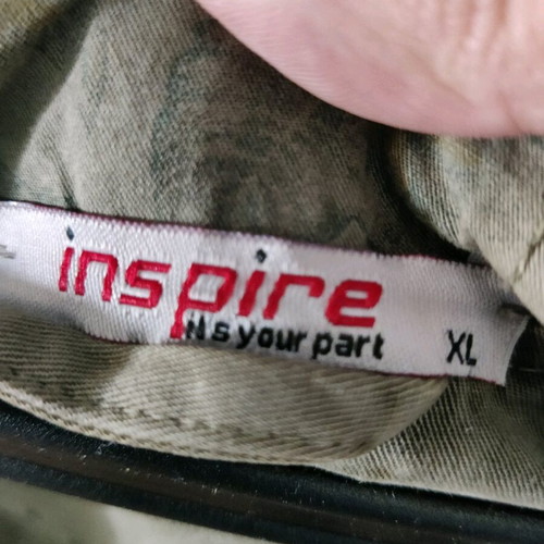 Khaki parka with hood used, size XL