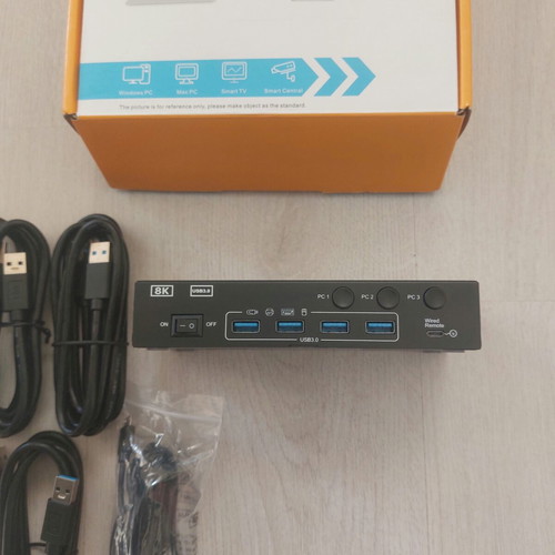 Camgeet Dual KVM Switch 3x2 (DP + HDMI) New, USB 3.0, 4K@144Hz / 8K