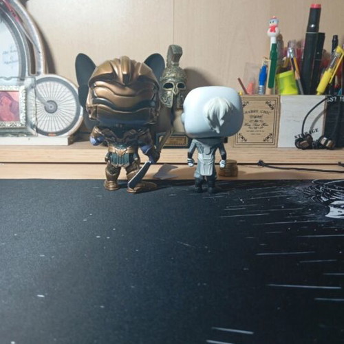 Thanos and Ebony Maw Funko Pop figures used