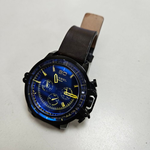 Diesel Deadeye Chronograph DZ4405 men's watch, black leather strap