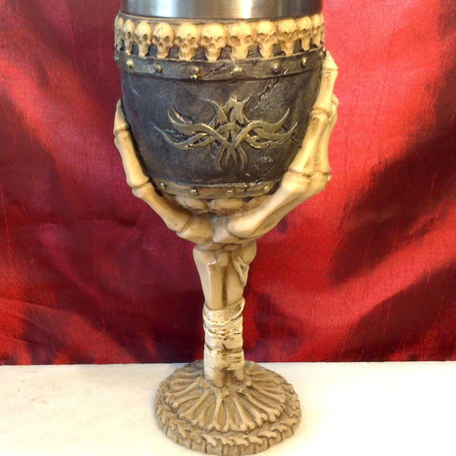 Bakelite Wood Metal Goblet like new, 19cm height