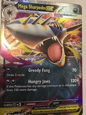 Mega Sharpedo ex Pokemon card like new
