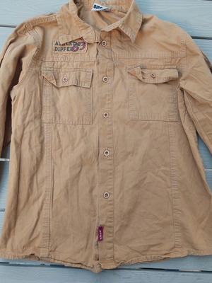 Children's shirt size 140 cm like new, beige and brown
