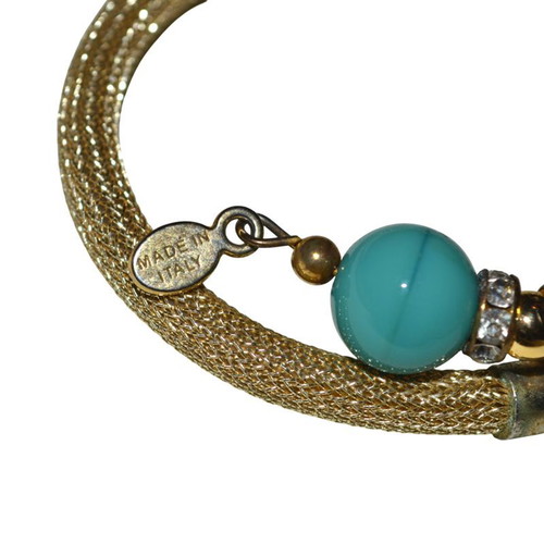 Women's bracelet gold color with Murano glass stones, like new