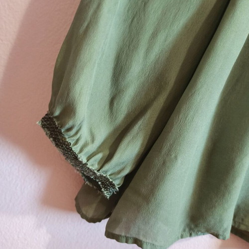 Women's blouse used, khaki, xsmall fitting small, semi-transparent