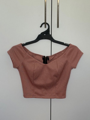 Pink shimmer crop top like new, size S