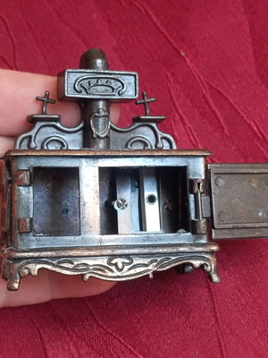 Ancien Taille Crayon αρθρωτό μεταλλικό vintage μινιατούρα ξύστρα