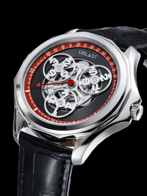 Ublast Axial Force Αυτόματο ρολόι Limited Edition καινούργιο, 42 mm, μαύρο και κόκκινο