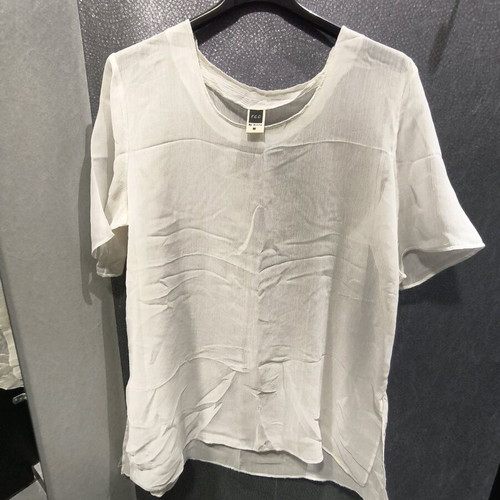 White semi-transparent short-sleeve blouse Eco like new, size L