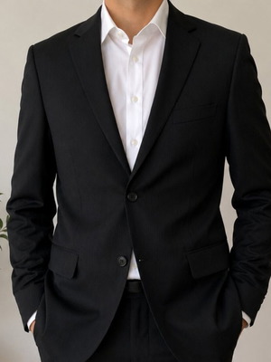 Massimo Dutti men's black jacket with subtle stripe