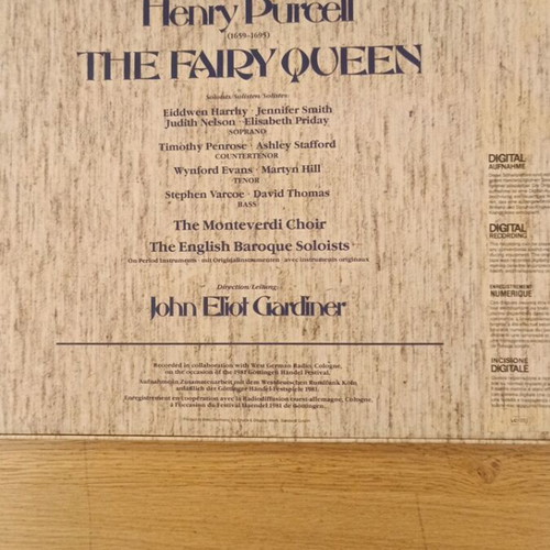 Henry Purcell The Fairy Queen LP like new, classical music