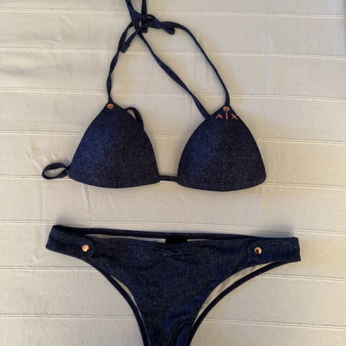 Armani Exchange bikini in dark blue denim style new
