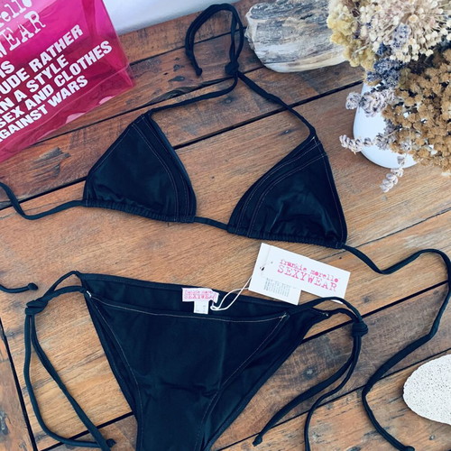 Frankie Morello Bikini new, black, medium top and small bottom
