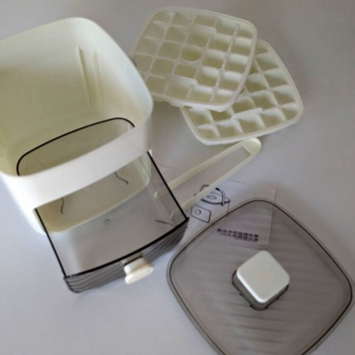 Ice tray new with drawer and tongs 2-level