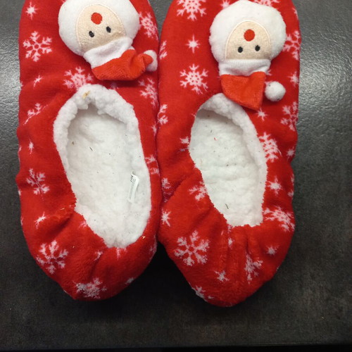 Slippers Christmas sock style like new, size 40-41, red and white
