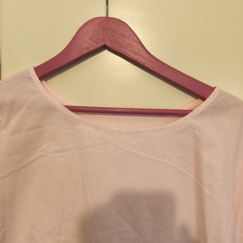 Women's cotton shirt like new, medium, pale pink with lace detail