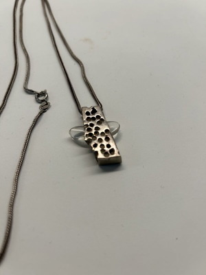 Silver cross with crystal like new on silver chain