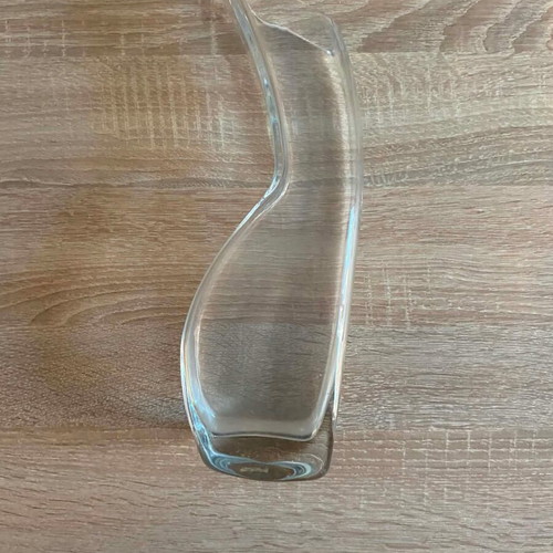 Krosno Glass modern transparent glass vase used, height 30cm