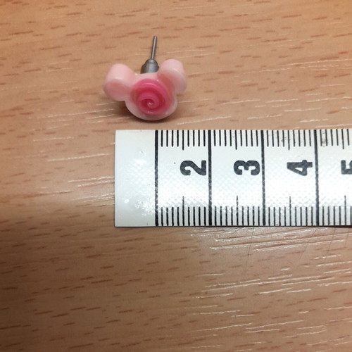 Mickey Mouse stud earrings pink new, pair