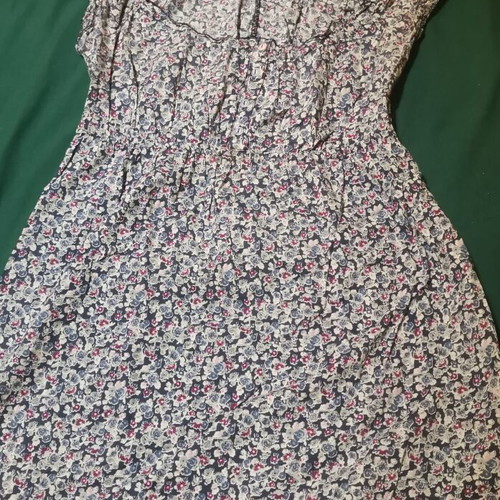 Attrattivo mini floral dress with blue flowers and buttons
