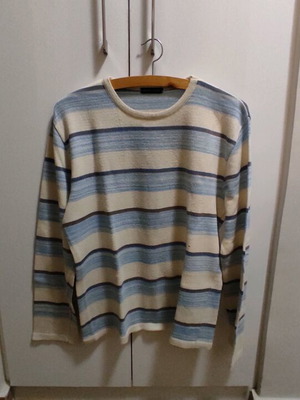 Green Light men's sweater like new, size L, beige and blue