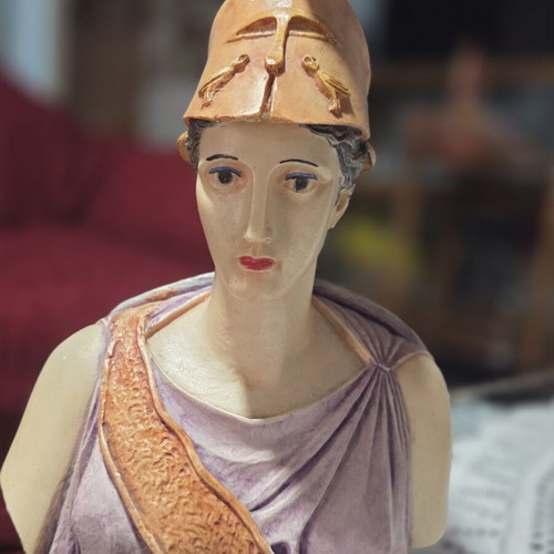 Athena statue with exceptional details, height 23cm, like new