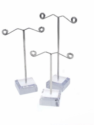 Jewelry organization earring stands 3 pieces like new silver