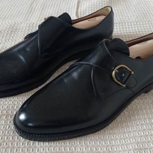 Bally leather handmade shoes size 45.5 new, black