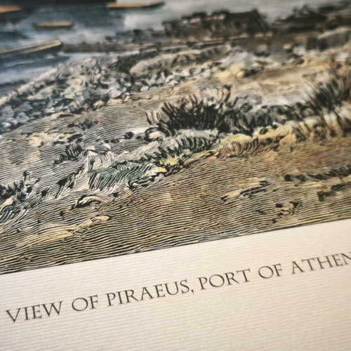 Harbor engravings like new, pair